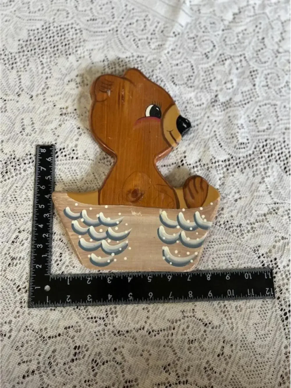 Handcrafted Wooden Bear Wall Hanging Decor